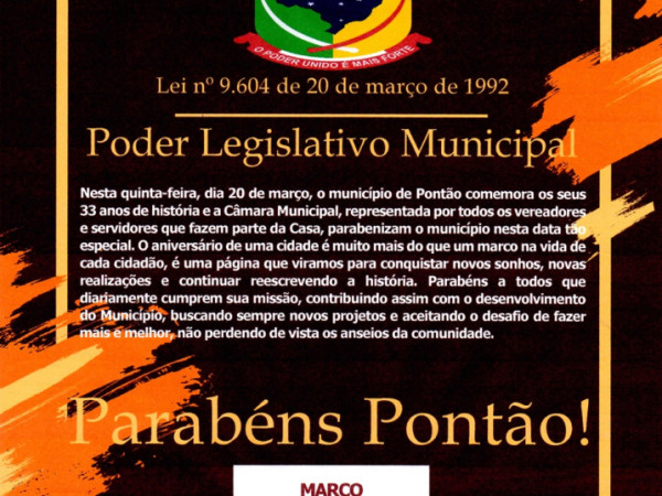 Aniversário de 33 anos do Município de Pontão/RS
